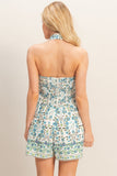 Seaside Bloom Halter Romper