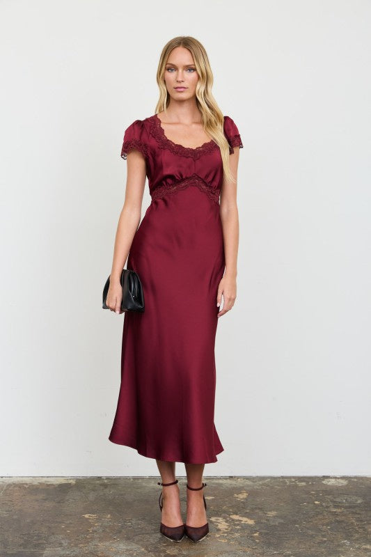 Candlelight Satin Midi Dress
