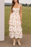 Orchard Bow Tiered Midi Dress