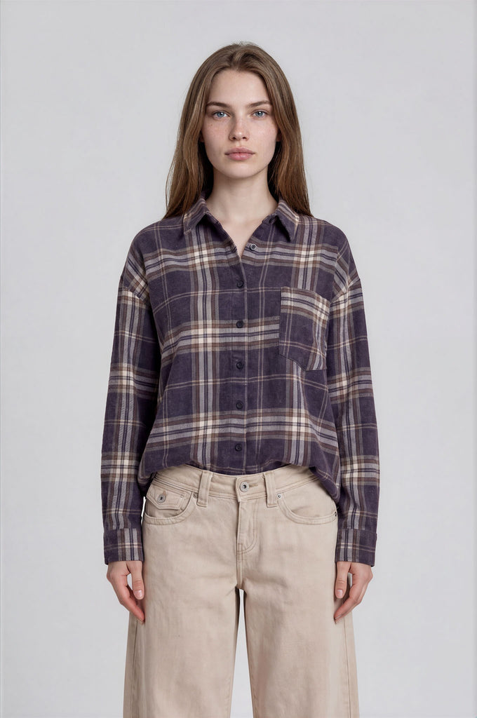 Corner Café Plaid Top