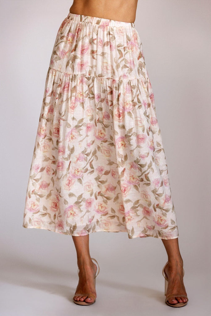 Petal Drift Midi Skirt