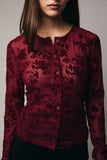 Velvet Rose Mesh Blouse
