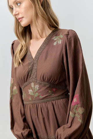 Everly Boho Embroidered Dress