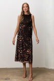 Antique Floral Velvet Midi Dress