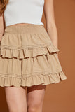 Lets Get Away Skirt in Taupe