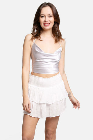 Shine Bright Mini Skirt in White