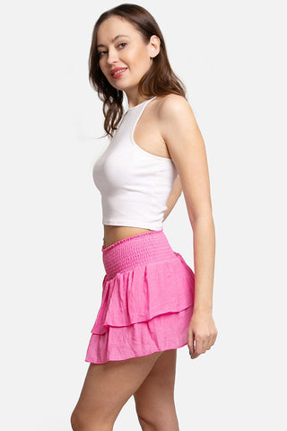 Shine Bright Mini Skirt in Hot Pink