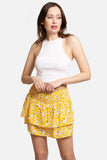 Shine Bright Mini Skirt in Yellow Floral