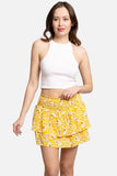 Shine Bright Mini Skirt in Yellow Floral