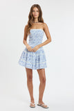 Blue Meadow Lace Mini Dress