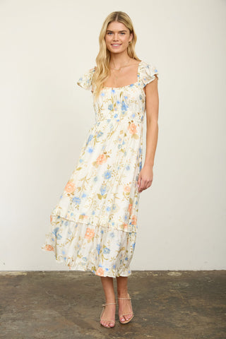 Camille Floral Flutter Dress