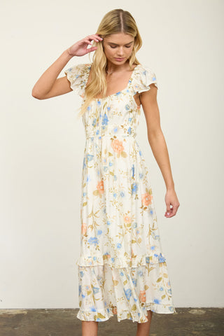 Camille Floral Flutter Dress