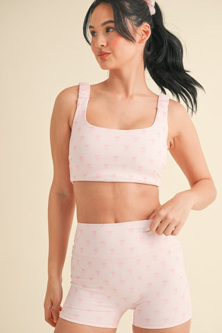 Casual Comfort Bra Top Pink Bows