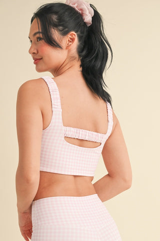 Casual Comfort Bra Top Pink Gingham
