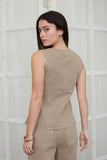 Harper Button Vest Top