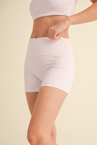 Sporty Spice Biker Shorts Pink Gingham