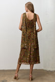 Antique Floral Velvet Midi Dress