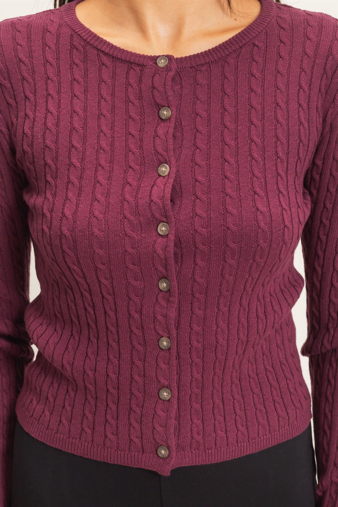 Buttoned Up Cable Cardigan