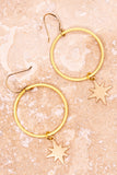 Star Hoop Earrings Gold 041
