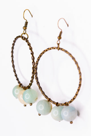 Olivia Triple Earrings Amazonite 015