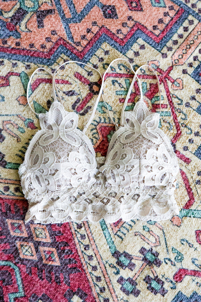 Amazing Lace Bralette in Light Taupe