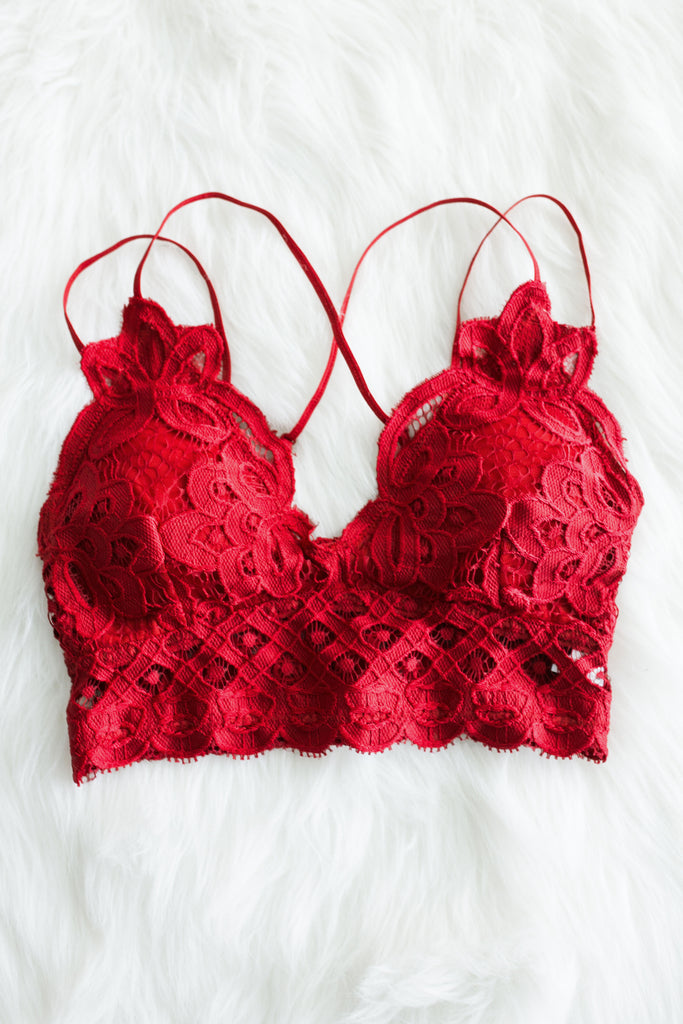 Amazing Lace Bralette in Red - Main Image