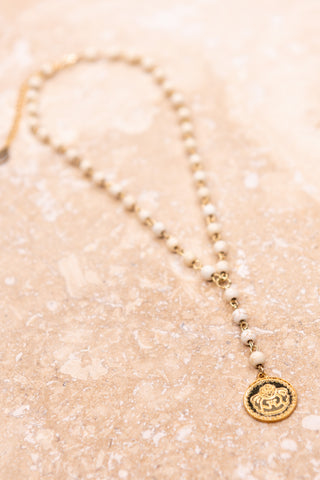Lucy Necklace in Cream Lariat 058