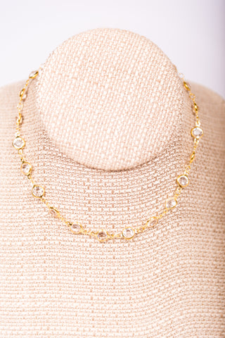Sawyer Necklace in Clear/Gold 057